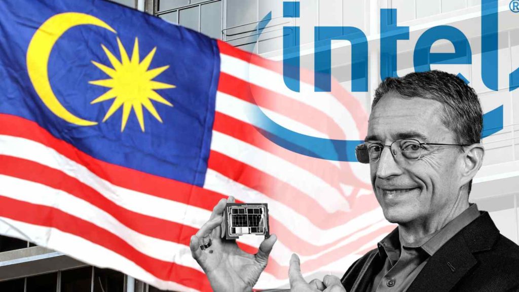 Intel CEO with flag of Malaysia