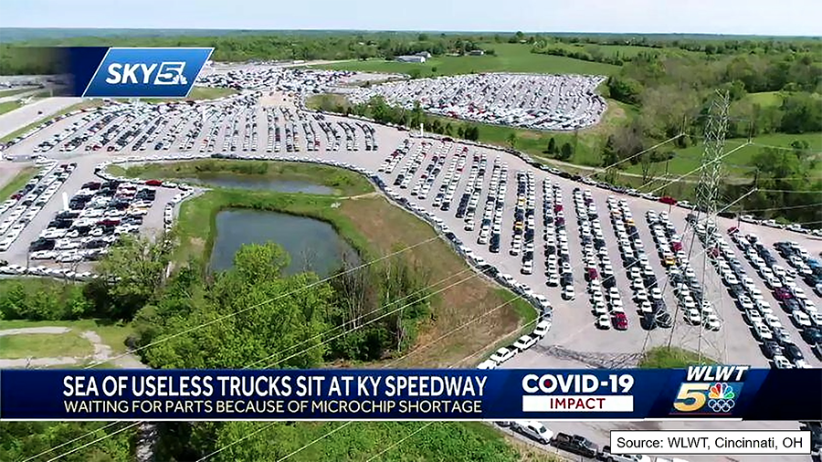 Kentucky Speedway storing vehicles that need chips to be completed