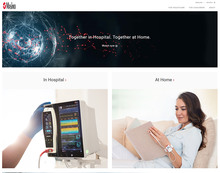 Masimo website home page