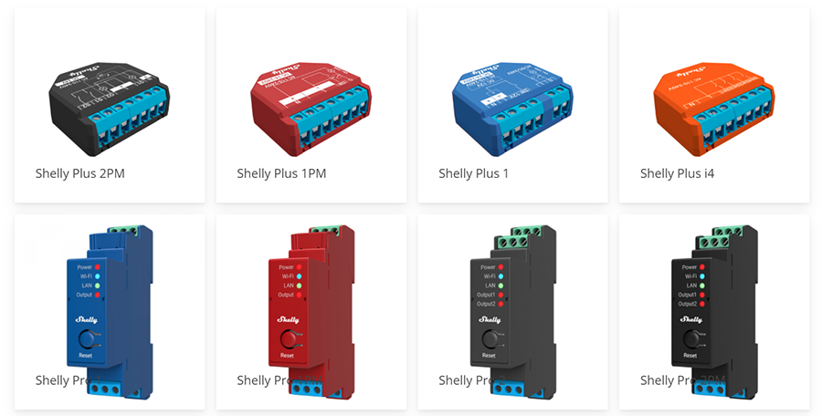 Shelly relays, both Plus and Pro, by Allterco Robotics