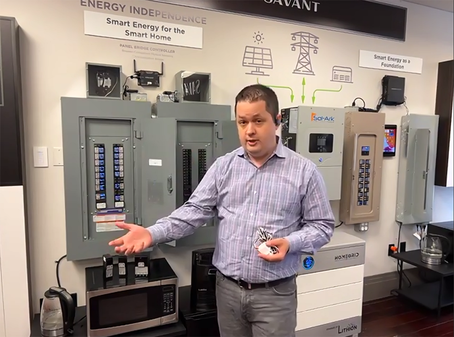 Savant VP Ian Roberts demoing energy solutions