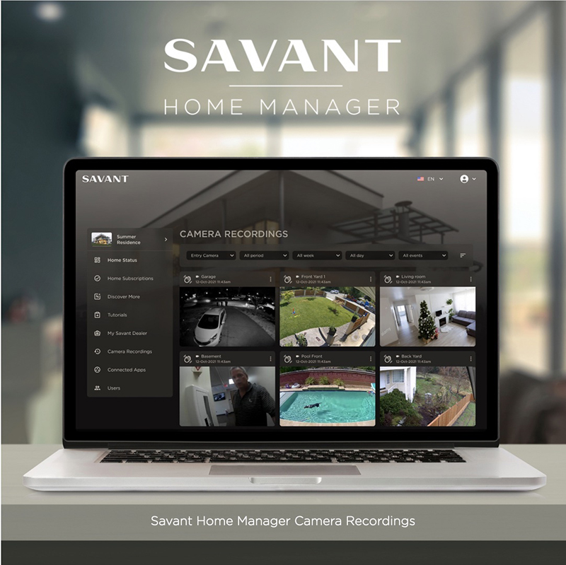 Savant Home Manager dashboard