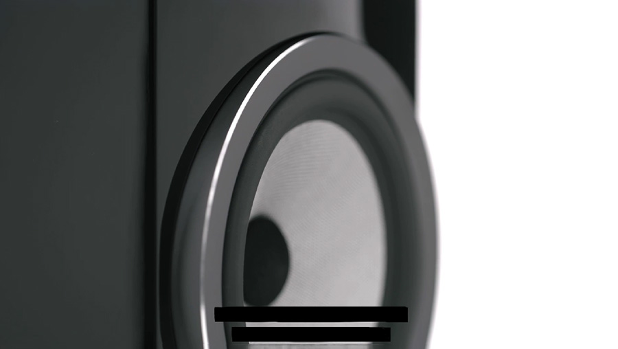 Speakers are mounted in pods in the curved baffle