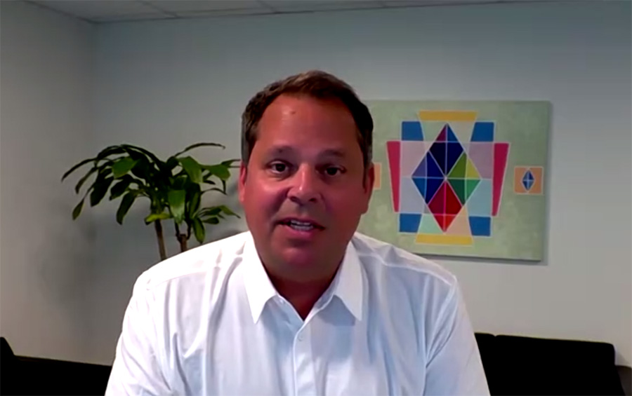 John Clancy in the Crestron Supply Chain Town Hall meeting