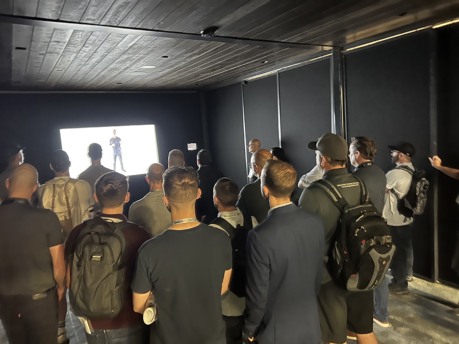 There was a theater in the heart of the Sonance booth at CEDIA Expo 2022