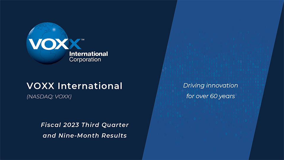cover of Voxx investor presentation