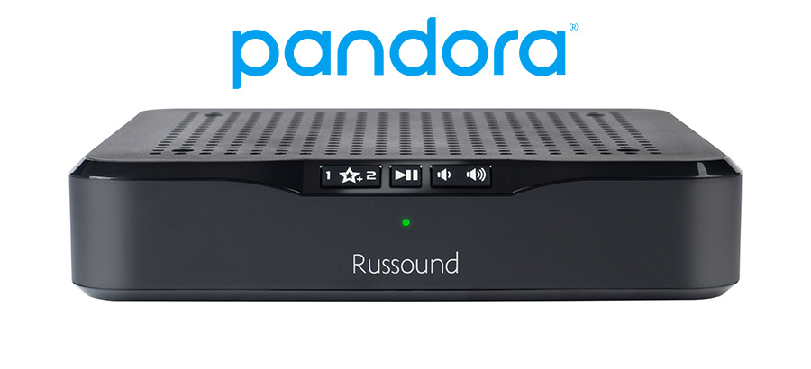 Russound MBX front panel with Pandora logo
