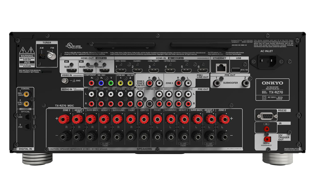 Onkyo TX-RZ70 back panel