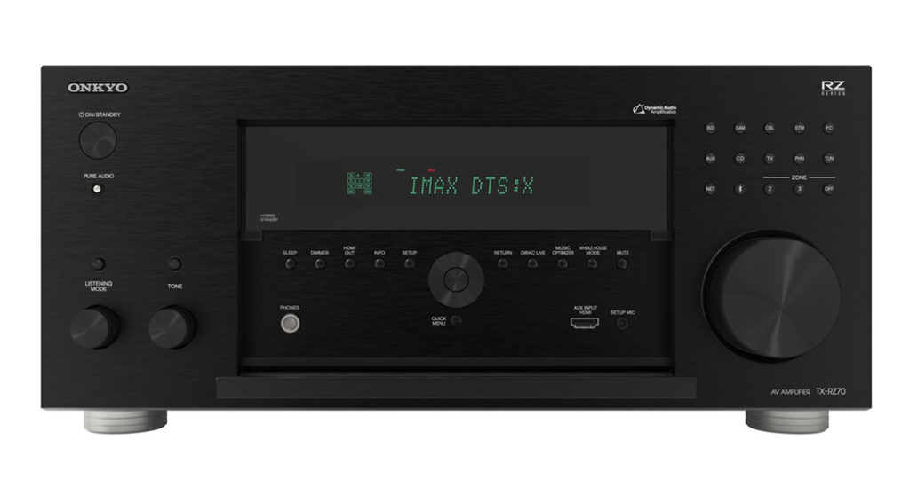 Onkyo TX-RZ70 with front panel door open