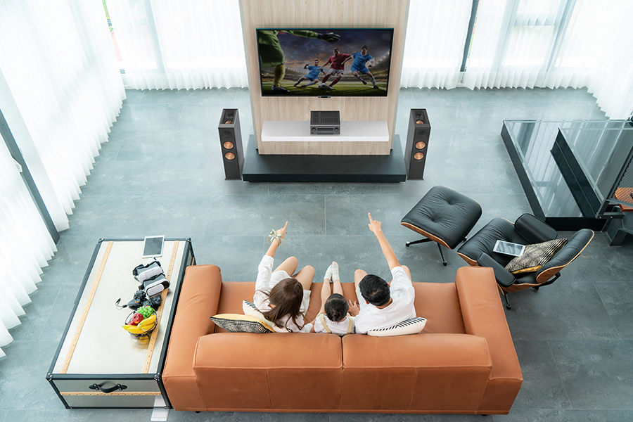 A system with Klipsch speakers, part of Premium Audio Company