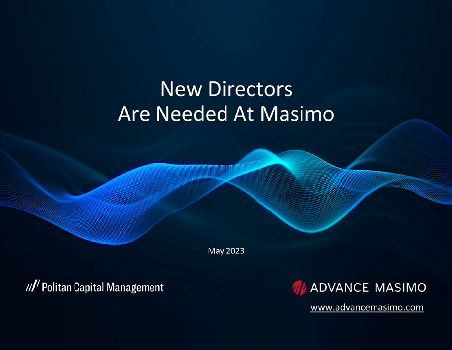 A page on the Politan 'Advance Masimo' website