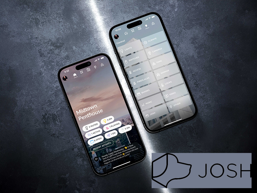 Screen shot of the Josh App from Josh.ai