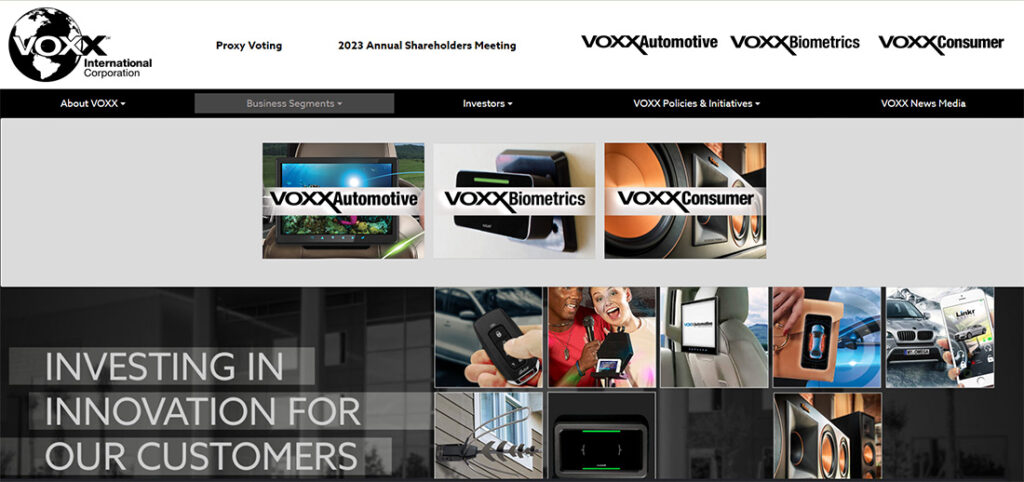 Voxx International website