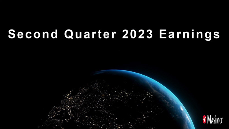 Masimo slide from their Q2 fiscal '23 quarterly earnings presentation