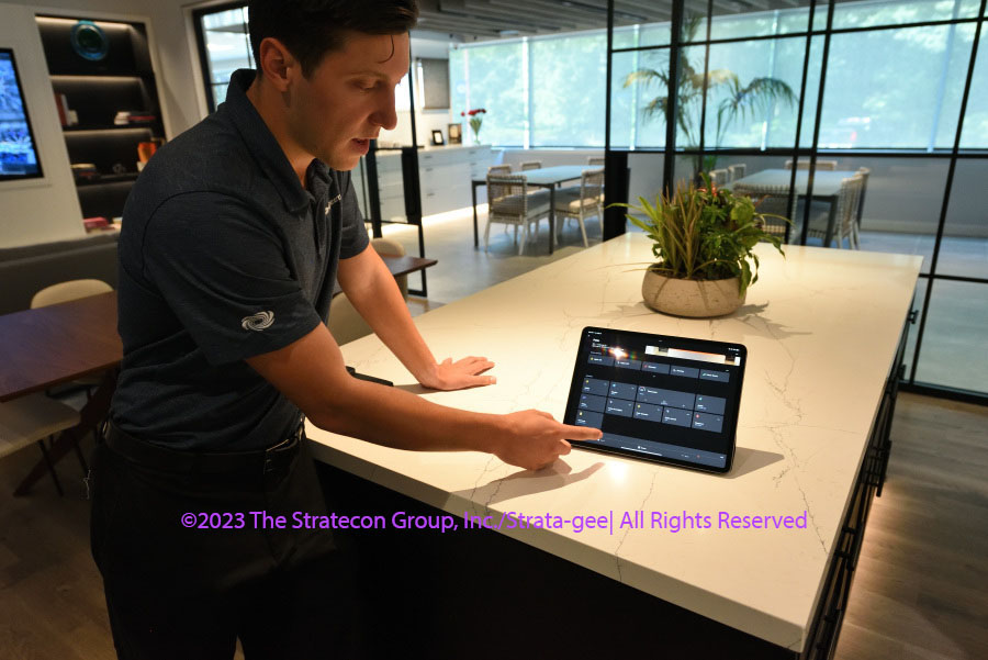 Chase Bouchard demonstrates the Crestron Home OS 4 interface