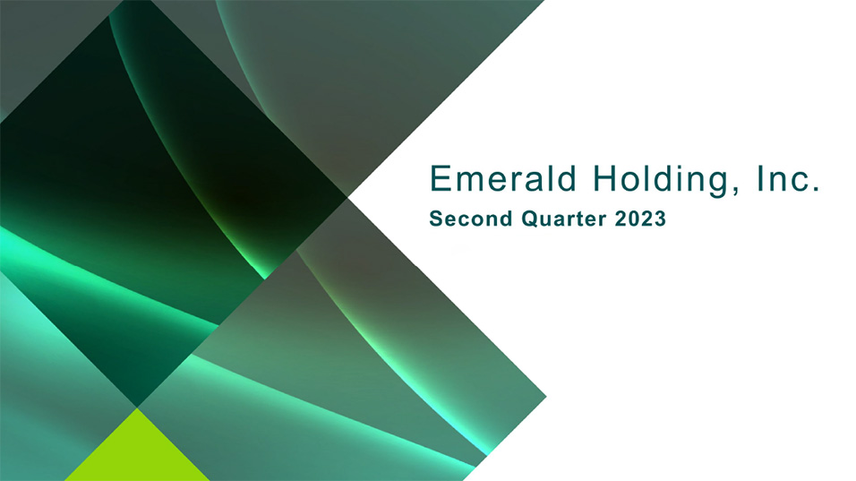 Emerald Holding Inc. cover page of a financial presentation