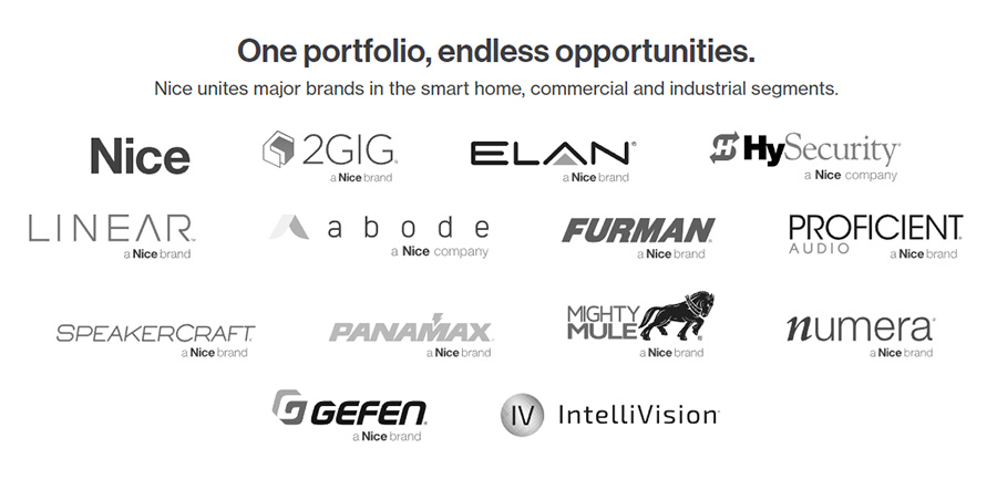 All Nortek brands now owned by Nice