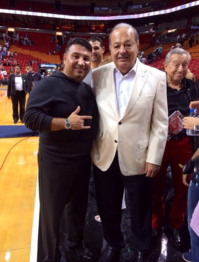 Fred Khalilian with wealthy Mexican businessman Carlos Slim