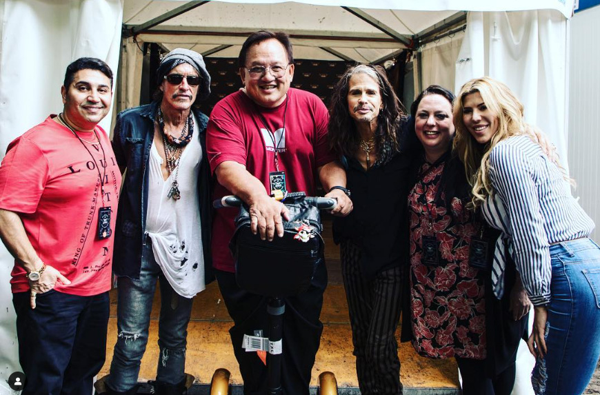 Noel Lee, Fred Khalilian, and Aerosmith's Joe Perry and Steven Tyler