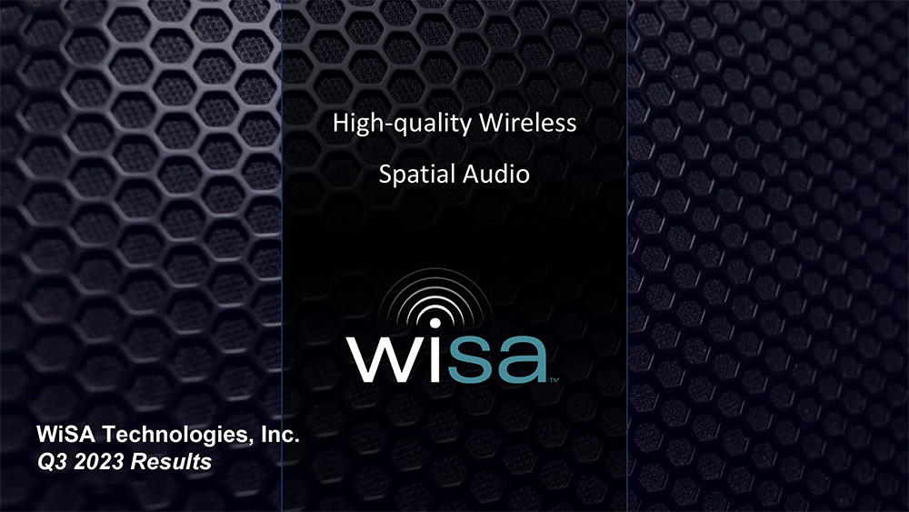 WiSA graphic of its fiscal 2023 third quarter financial results
