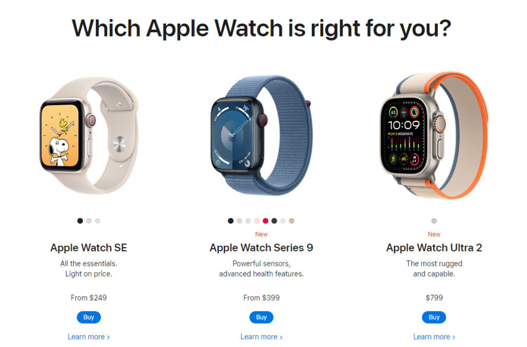 Apple Watch selection