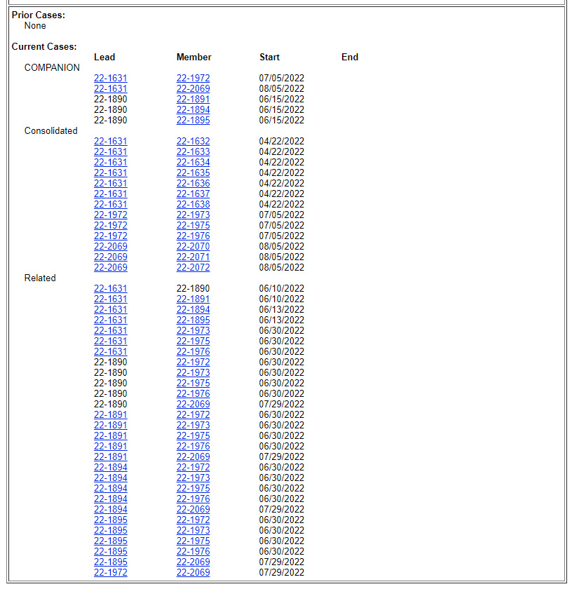 List of related cases in one Apple vs. Masimo appeal