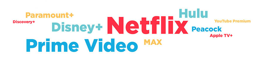 Graphic showing top streaming service providers