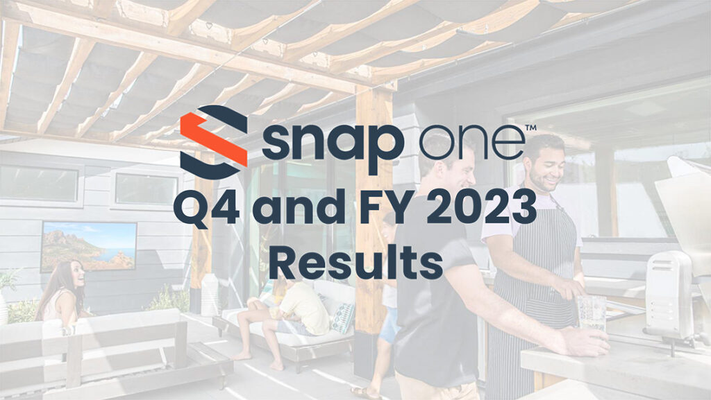 Cover page of Snap One Fiscal Q4 & FY 2023 results 