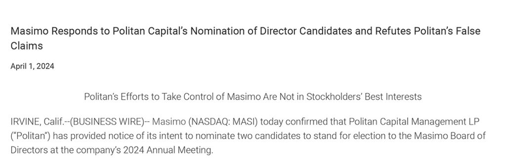 Masimo statement