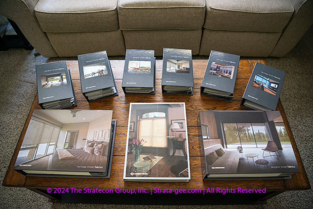 Crestron has hundreds of different shade material options to choose from
