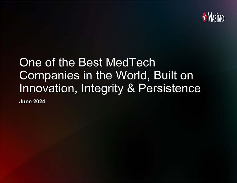 Masimo investor presentation cover page
