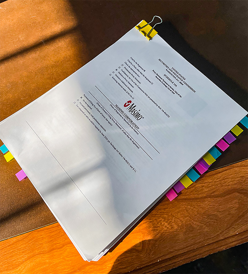 Masimo Schedule 14A filing with the SEC