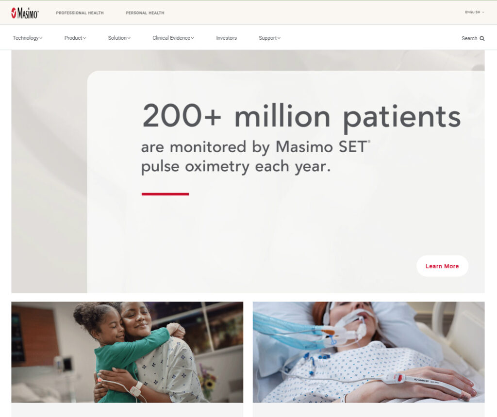 Masimo website home page