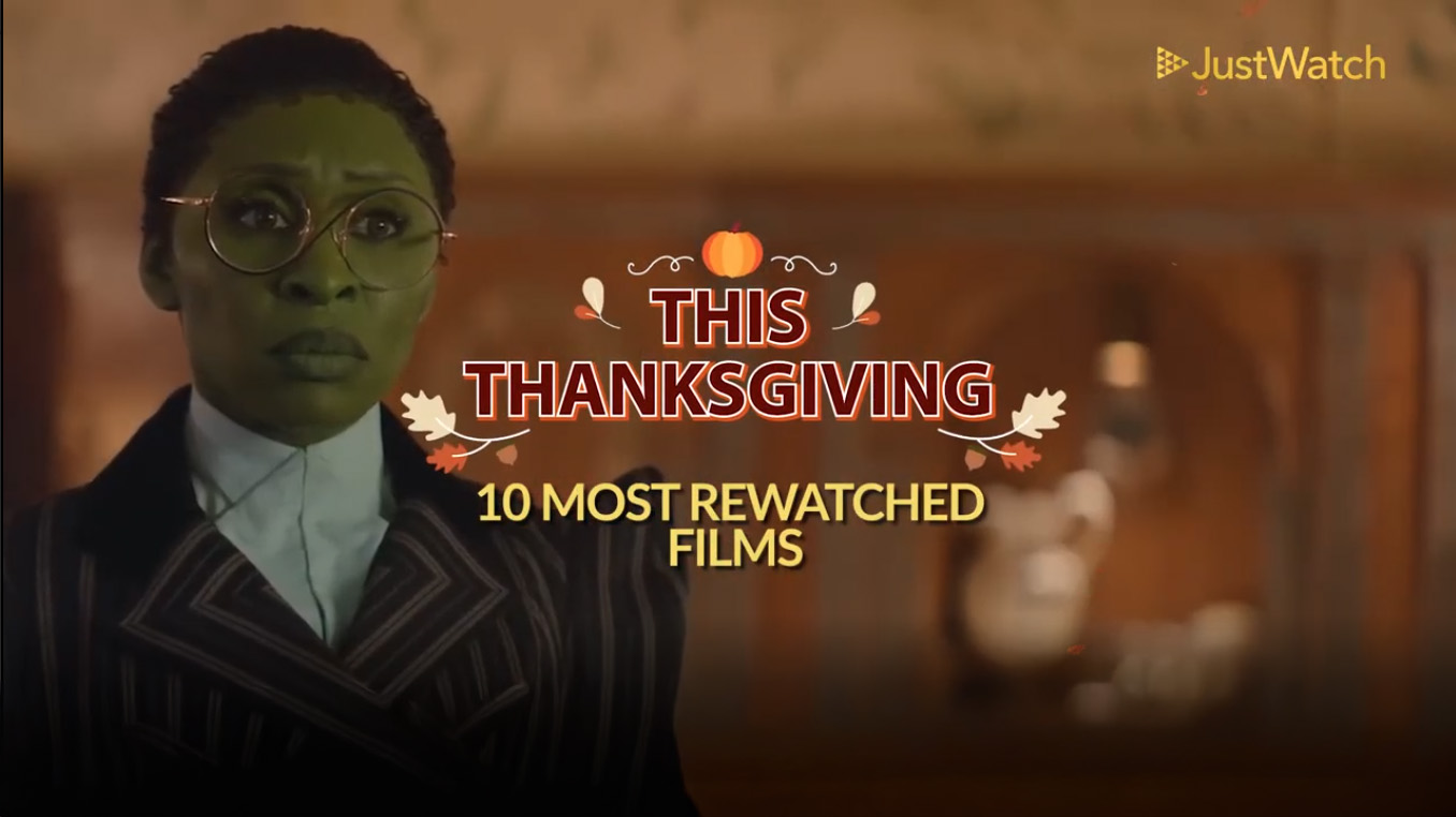 JustWatch most rewatched movies on Thanksgiving weekend