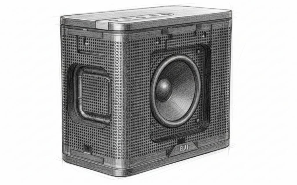 An internal view of the ELAC NAVA100 showing pressed aluminum construction