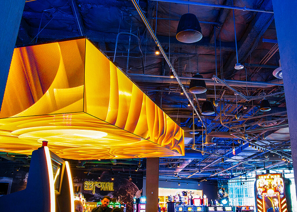 A typical commercial space with exposed-structure ceiling