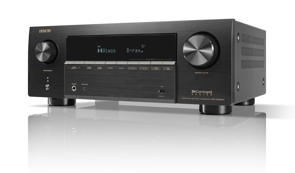 A look at the front panel of the Denon AVR-X2900H from Sound United