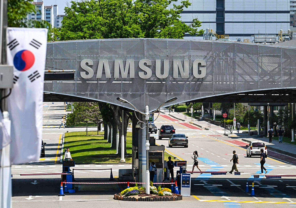 Samsung logo at a facility
