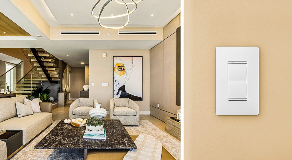 An interior shot and a photo of the new Savant GE Proseo Keypad Host