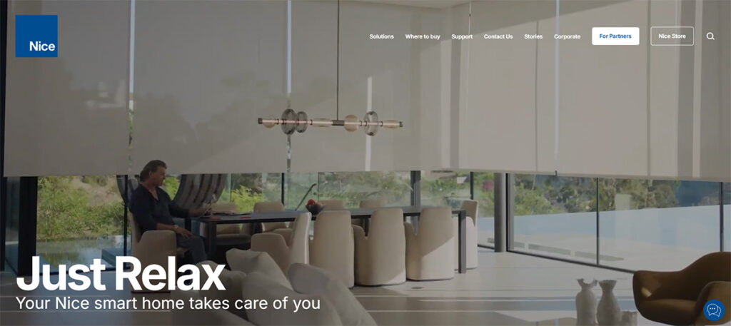 This is the Nice website homepage