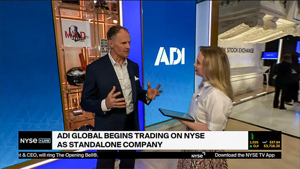 ADI CEO Rob Aarnes getting interviewed on NYSE Live on CNBC